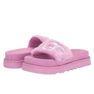 UGG Pink Laton Platform Slipper Sz 8